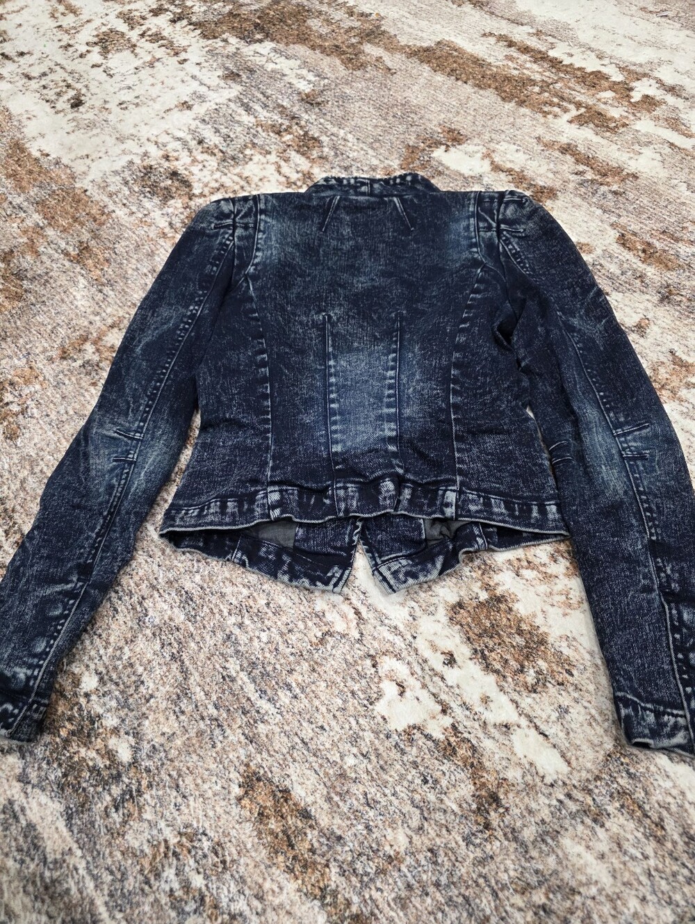 Vero Moda NWT Odelia Acid Wash Denim Blazer Jacket Asymmetric XS 34 Y2K - Picture 14 of 16
